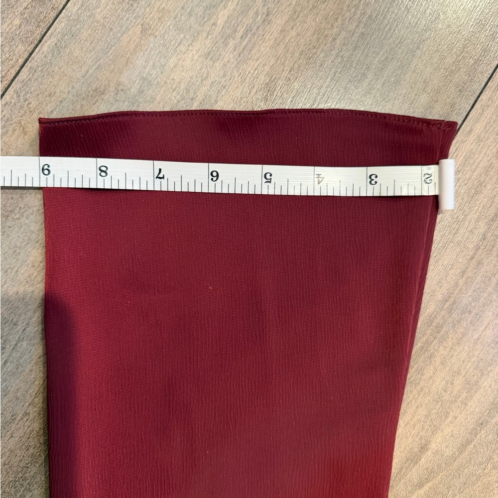 One-Shoulder Burgundy Maxi Dress with Long Sleeve - Picture 8 of 16